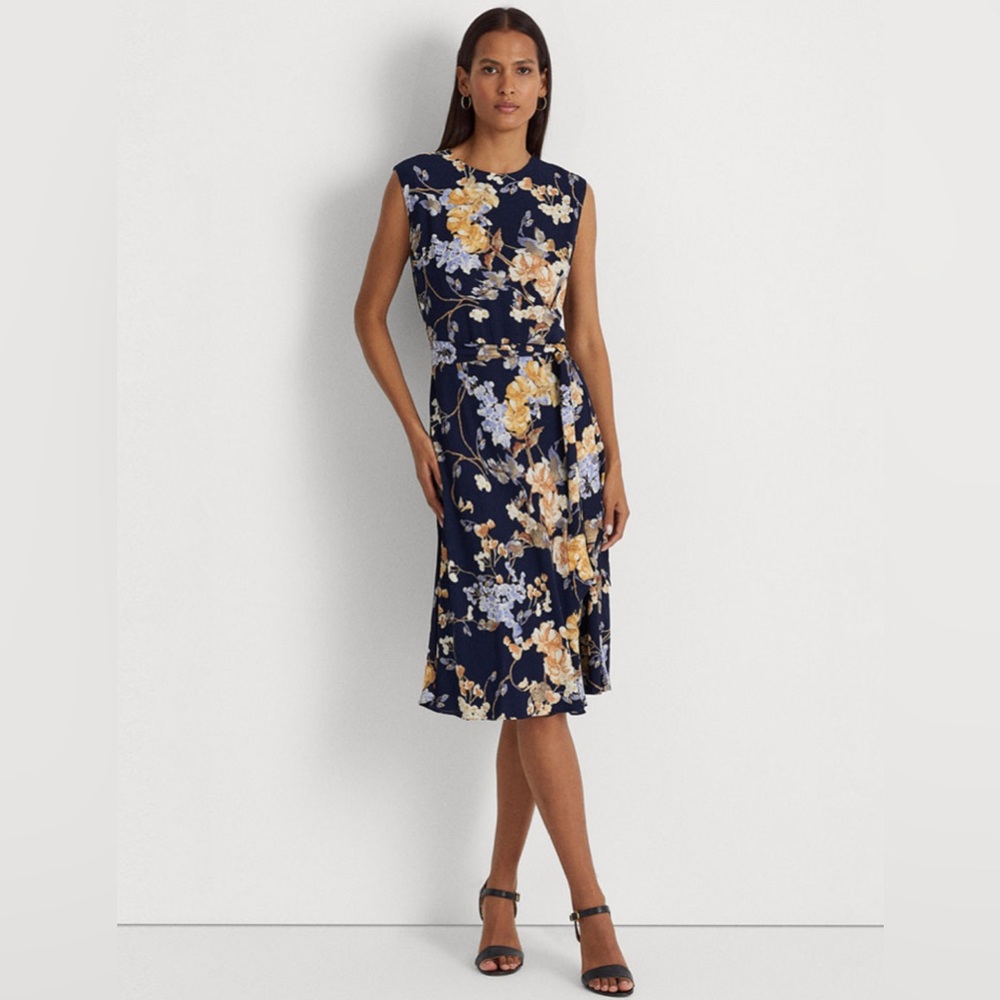 Size 14 navy floral dress from Ralph Lauren for Macy’s